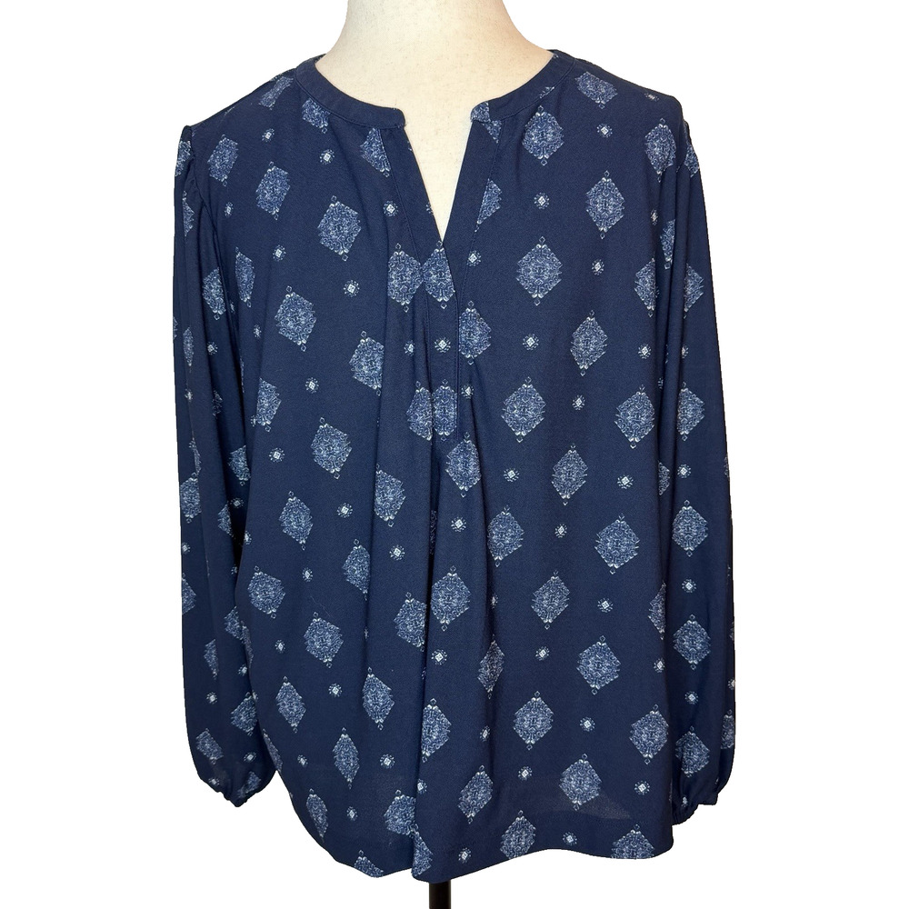 Wonderly Women’s Long Sleeve Tunic Top Size 3X Split Neck Flowy